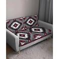 thumbnail image 3 of Boho Red Grey Couch Cushion Covers Stretch, Washable Sofa Seat Covers Individual Seat Cushion Sofa Slipcovers Geometric Southwestern Retro Ethnic Couch Cover Furniture Protector M-1PCS, 3 of 7