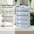 thumbnail image 4 of Clearance! PALIFEUR 5 Piece Bath Towels for Bathroom Gym Kitchen, Solid Color Kitchen Towels Cotton Thick Soft Absorbent Wash Cloths Towels 12x29 inch, 4 of 7