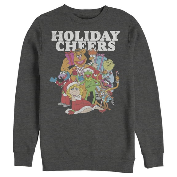Men's The Muppets Holiday Cheers Sweatshirt Charcoal Heather 3X Large
