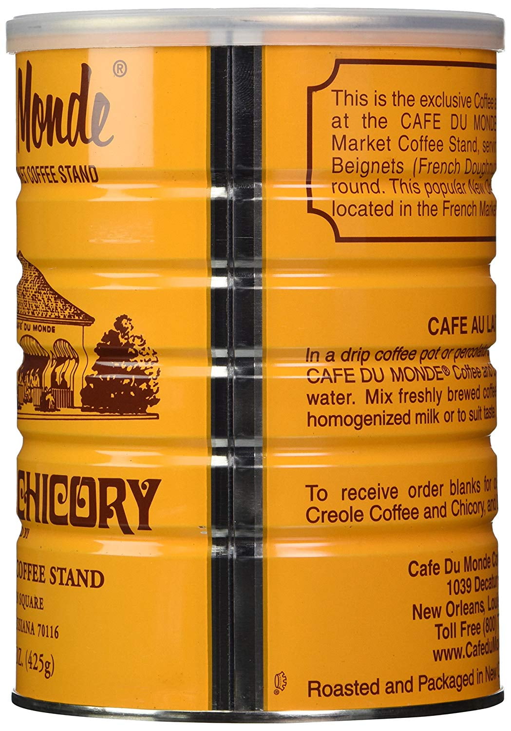 Cafe Du Monde Coffee & Chicory Blend, 15 Oz. (2 x 15 Ounce Packs) + One NineChef Spoon