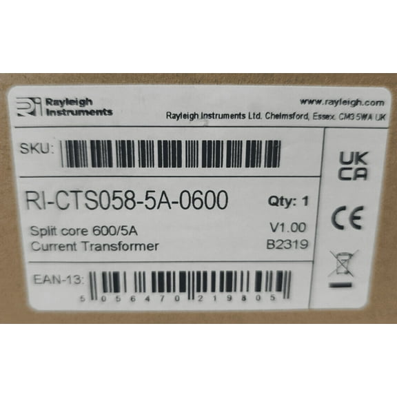 Rayleigh Instruments 600A Split Core Current Transformer - RI-CTS058