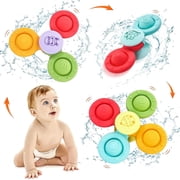 3Pcs Suction Cup Spinner Toys for Baby 12-18 Months Infant Travel Spinning Top Toys Bath Toy Age 1 2 3 High Chair Toys for Toddlers Girls Boys Gifts