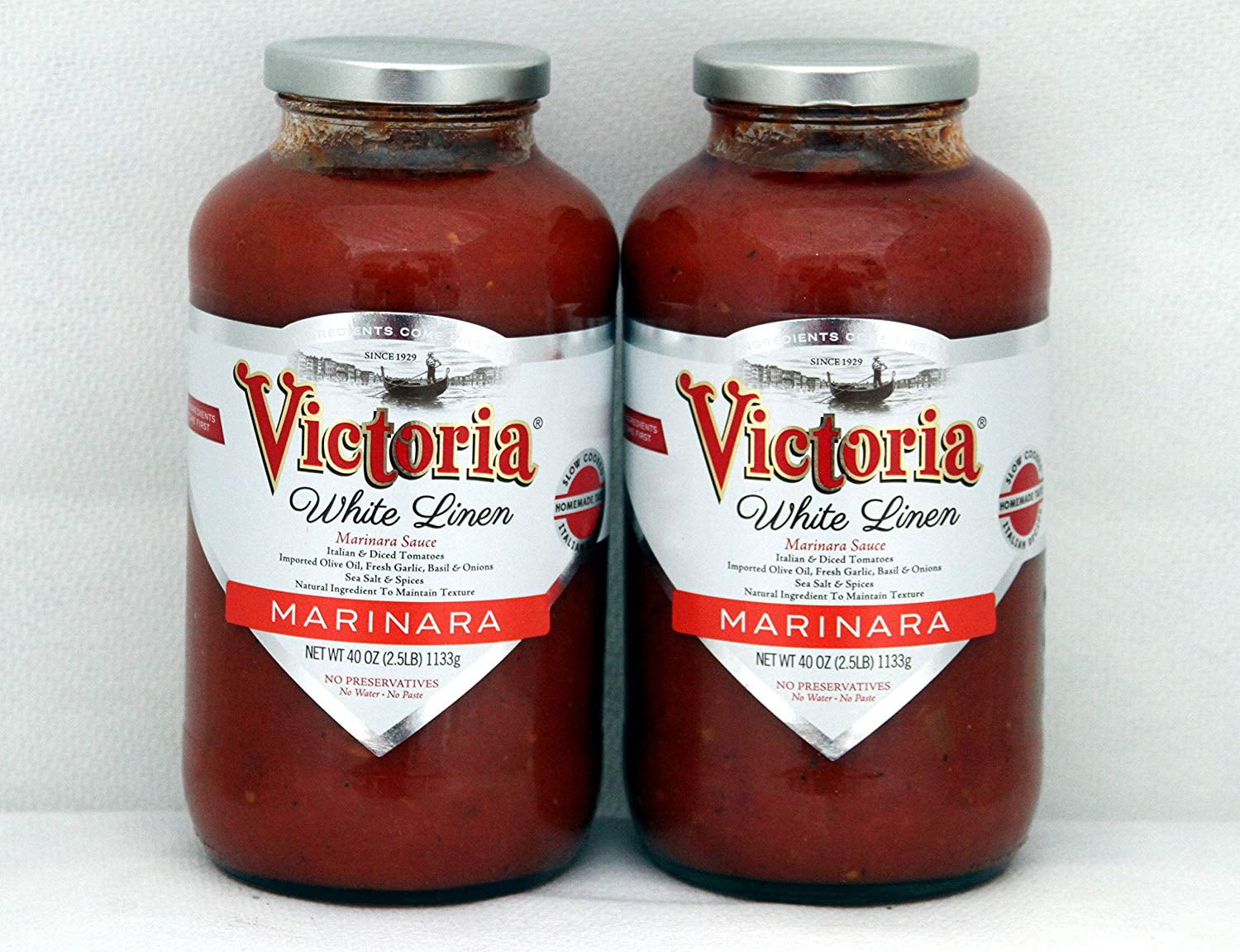 Victoria White Linen Marinara Sauce Twin  Pack 40oz (Pack of 2)