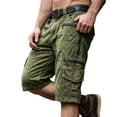 thumbnail image 4 of LODIENY Cargo Denim Shorts for Men Relaxed Fit Washed Distressed Outdoor Hiking Work Casual Shorts with Zipper Pockets Army Green XL, 4 of 9