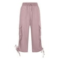 thumbnail image 5 of Xzbqbs Women's Cargo Capri Pants Lightweight Quick Dry Hiking Pants Summer Travel Casual Capris with 5 Pockets, 5 of 5