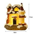 thumbnail image 5 of comerut Christmas House Statue with LED Light Realistic Looking Battery-Operated Colorful Resin Mini House Desktop Decoration, 5 of 7