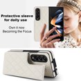 thumbnail image 6 of Allytech Case Compatible with Samsung Galaxy Z Fold4 with Card Slots, Slim Thin Luxury PU Leather Shockproof Double Buckle Kickstand Case for Samsung Galaxy Z Fold4 - White, 6 of 8
