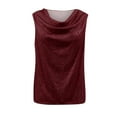thumbnail image 6 of JGNGSHN Women's Sleeveless Cowl Neck Sequin Tops Sparkly Club Party Shirts Drape Neck Glitter Cocktail Blouse, 6 of 7