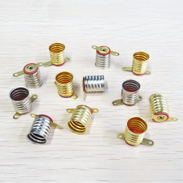 Pack De 12 Portalámparas E10 Con Cable De 25cm – Base De Cobre Niquelado, Ideal Para Experimentos Eléctricos Y Linternas