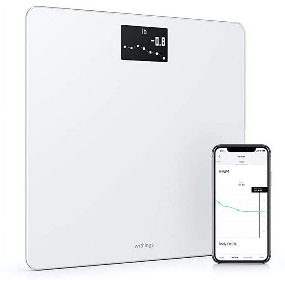 WITHINGS Body Wi-Fi Smart Scale BMI Weight Trend & Auto App Sync WHITE