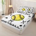 thumbnail image 2 of Homewish Softball Love Silhouette Zipper Full Size Comforter Sets with Fitted Sheet and 2 Pillowcases, Sport Zipper Bedding Set for Girls and Boys, Polka Dots Reversible, 4-Piece, 2 of 6
