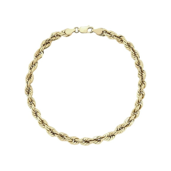 Brilliance Fine Jewelry 10K Yellow Gold 4.85MM-4.90MM Hollow Rope Bracelet, 8.5"