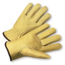 West Chester 813-994KF-M Pigskin Leather with Fleece Lining Keystone Thumb Drivers Gloves, Medium - Pack of 12