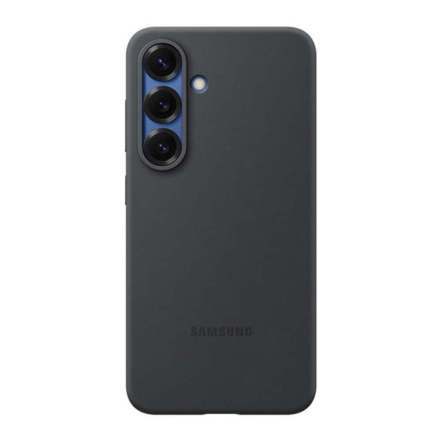 Funda de silicona para Samsung Galaxy S25, negra, ajuste perfecto