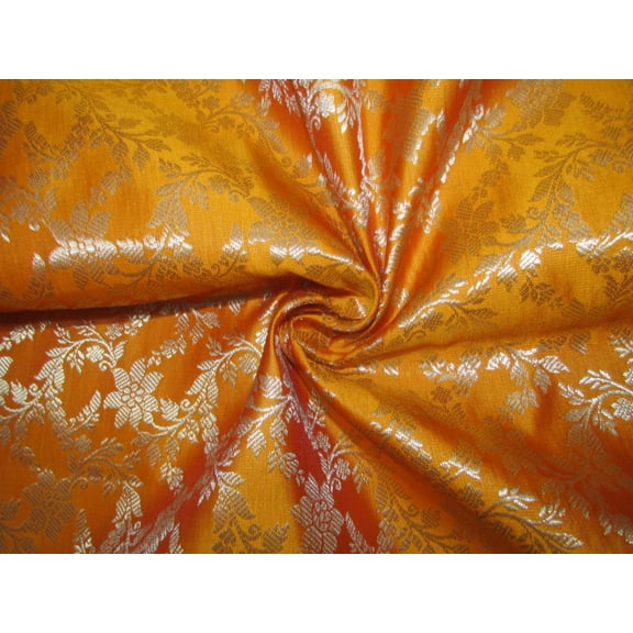 Silk Brocade fabric burnt orange x metallic gold COLOR 44" WIDE BRO773[1]