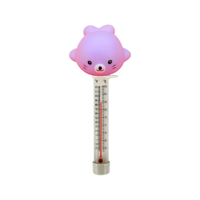 WFDC Floating Pool Thermometer,Large Display with String Easy to Read,Shatter Resistant,for Water Temperature with String,for Outdoor & Indoor Swimming Pools,Spas,5 ML,1 PCS,Purple Fish