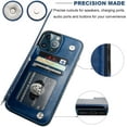 thumbnail image 7 of REQO Compatible with iPhone 12 Pro Max Wallet Case with Card Holder,PU Leather Kickstand Card Slots Case, Double Magnetic Clasp and Durable Shockproof Cover 6.7 Inch(Blue), 7 of 7