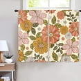 thumbnail image 4 of Flower Floral Spring Kitchen Window Curtains 2 Panels 27.5W x 39H Rod Pocket Retro Cute 70s 60s Pink Orange Retro Boho Funky Blossom Botanical Small Short Door Decor Bathroom Drapery Treatment, 4 of 6