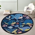 thumbnail image 2 of FREEAM Soft Foam Nursery Area Rugs 4 ft Cute Ocean Animals Whale Shark Dolphin Non Slip Play Mats for Kids Boys Girls Playing Room Living Room, 2 of 6