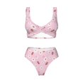 thumbnail image 4 of Rocae Hand Drawn Strawberry for Bikini Set for Women Two Piece Sexy High Swimsuits Split Crossover Bikini Small, 4 of 9