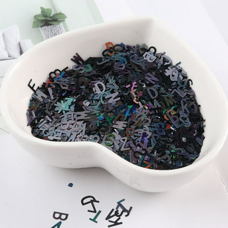 

TRINGKY 26 English Letter Holographic Laser Sequins DIY Nail Art Alphabet Chunky Glitter