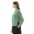 thumbnail image 2 of Alpha Studio Chic Mock Neck Green Sweater with Side Slits, 2 of 3