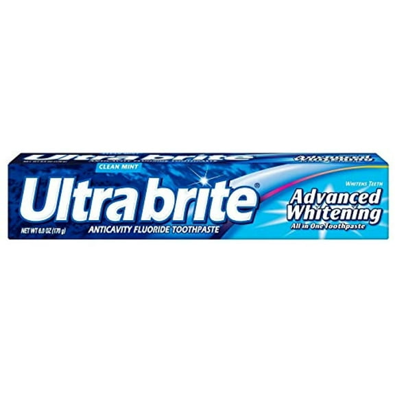 Colgate Ultra Brite Advanced Whitening Anticavity Fluoride Toothpaste, Clean Mint Flavor, 6 Oz. (Pack Of 3)