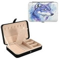 thumbnail image 2 of Leather Jewelry Box Rectangular 8.27x5.5x1.78In Travel Jewelry Storage Earrings Necklace Bracelet Watch Brooch Storage Pretty Wolf, 2 of 8