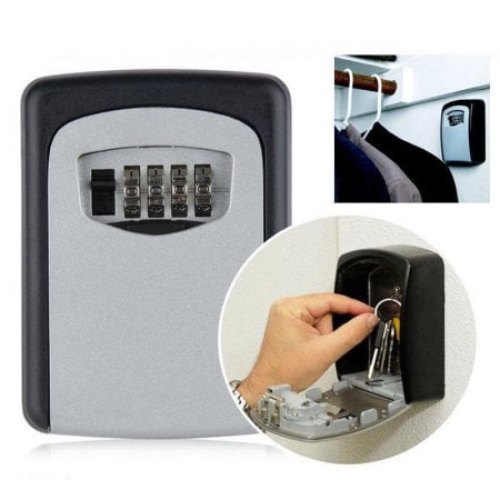 key storage lock box wall mounted 4 digit combination key lock