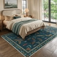 thumbnail image 3 of Moynesa Insect 6'x9' Area Rugs Washable Rug for Living Room Soft Natural Bedroom Rug Large Bug Accent Carpet for Dining Room Sunroom Playroom Stain Resistant Non Slip, Green, 3 of 12