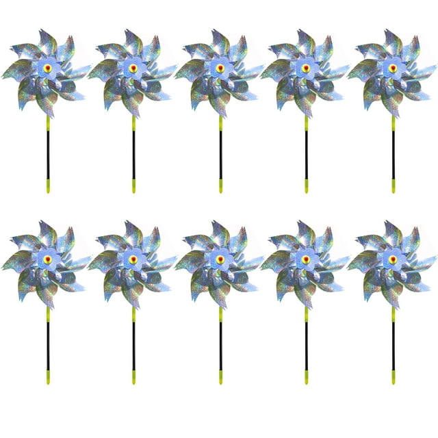 ZheElen 10pieces Reflective Windmill Garden Protector Scare Birds Away angle, keeping your Effortlessly