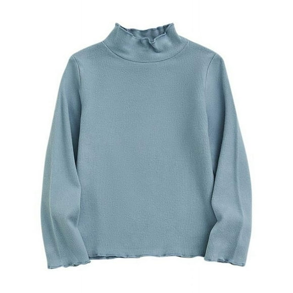 Jamicy Base Shirt for Kids Clearance Sales Kids Girls Casual Tops Long Sleeve Turtleneck T-Shirt Basic Solid Color Outfit for Toddler Baby Girl