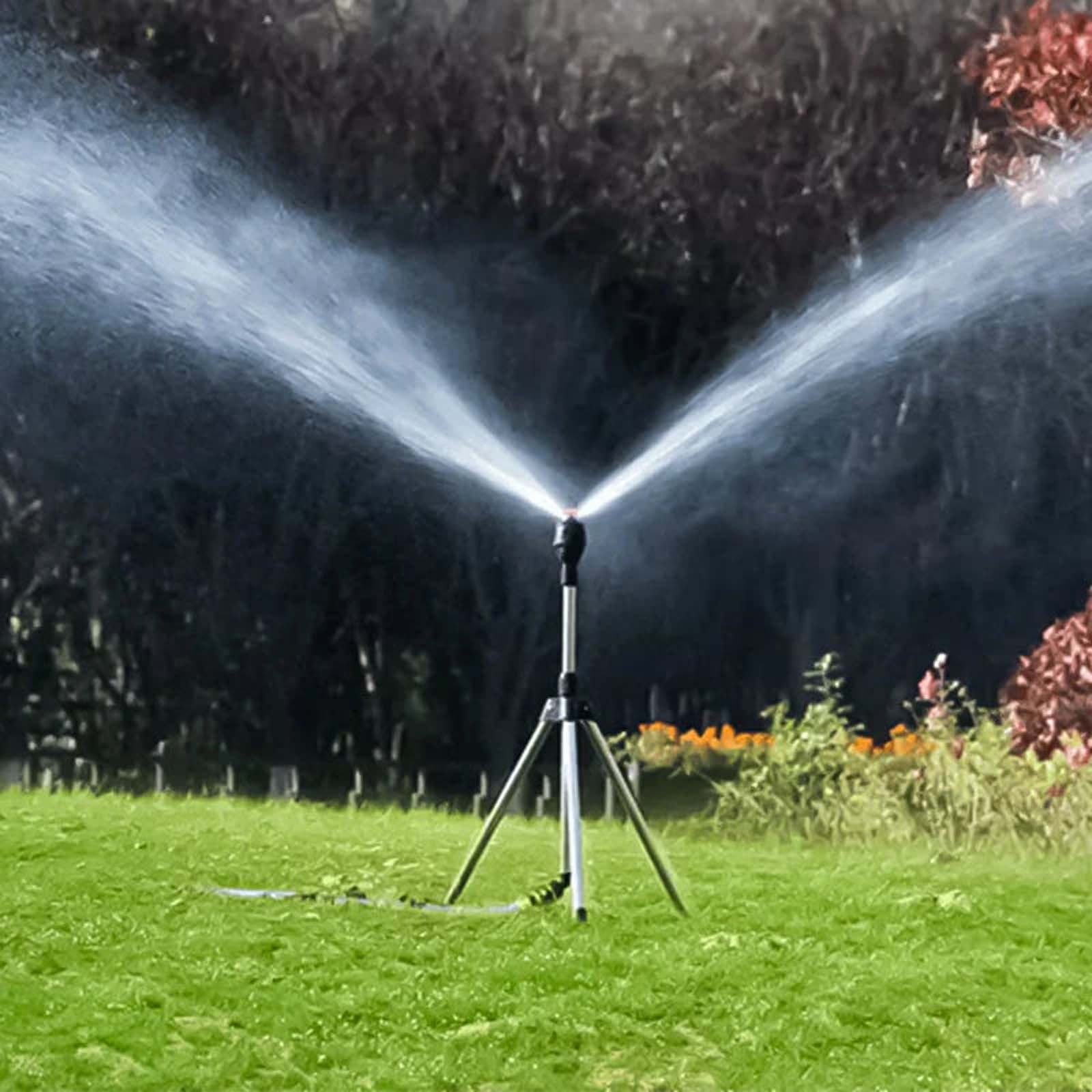 Qholemyo 360 Degree Rotating Tripod Lawn Sprinkler Garden Water Sprinkler For Yard Patio Telescopic Support Stand