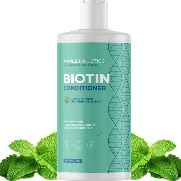 Acondicionador voluminizador de biotina para cabello fino - Acondicionador voluminizador para cabello fino, fino y débil - Acondicionador de cabello sin sulfato, parabenos ni silicona, proteínas veget