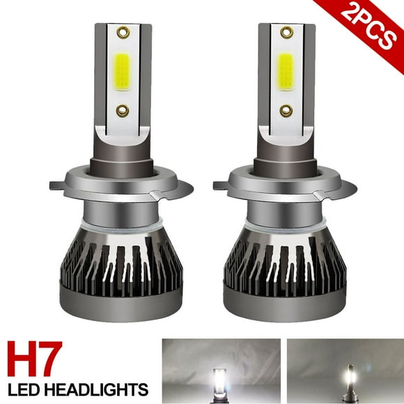 2Pcs H7 Combo LED Headlight 36W 6000LM High/Low Beam 6000K Cold White 2 Bulbs Kit