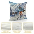 thumbnail image 4 of Shangniulu Decorative Throw Pillow Covers Winter Skiing Skier Sofa Pillows for Farmhouse Decor Room Bedroom Sofa Chair Car Hidden Zipper, 4 of 5