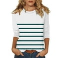 thumbnail image 2 of Tshirts Women Trendy Women's O-neck 3/4 Sleeve Printed Top Casual Everyday Top, 2 of 5
