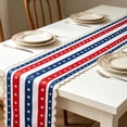 thumbnail image 7 of Dtchengua July 4th Table Runner - Patriotic Red Blue and White Decoration for 250th Anniversary Memorial Day Independence Day USA American Holiday Kitchen Dining Room Decor Party, 7 of 7