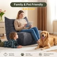 thumbnail image 4 of Walsunny Bean Bag Chair Memory Foam Bean Bag Sofa, Caterpillar Sofa, Lazy Sofa Chair Floor Sofa Couch Single Lounge Chair for Living Room, Bedroom, Office, Dorm, Black, 4 of 8