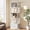 White, variant on Housolution 6 Tier Geometric Bookshelf, S-Shaped Freestanding Open Display Bookcase, Corner Room Divider Storage Shelf for Living Room Bedroom Home Office, Brown