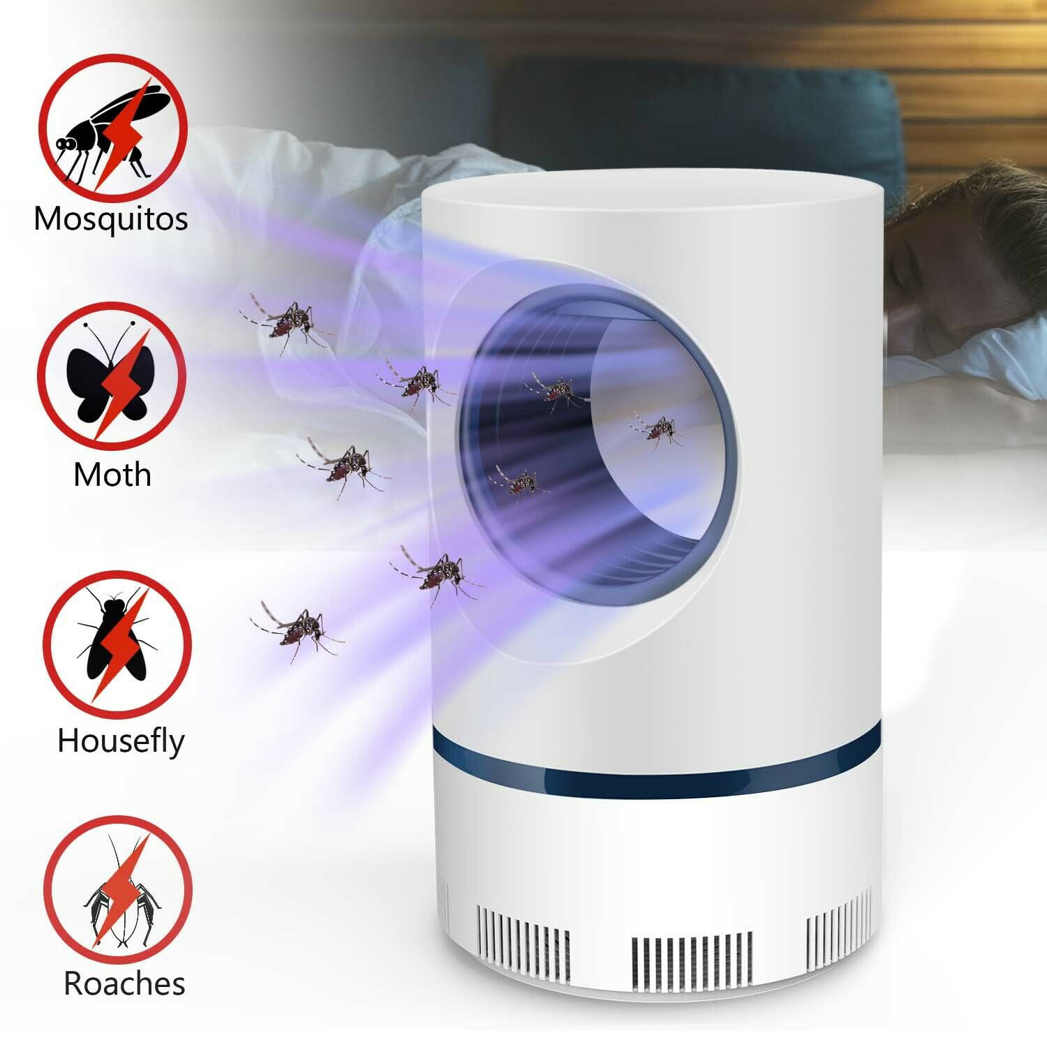 Electric Photocatalytic Mosquito Killer Lamp LED Light  Insect Trap For Baby KY 