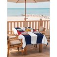 thumbnail image 2 of 54x80 Inch Outdoor Tablecloth with Umbrella Hole Zipper Rectangle Navy Blue Stripe Nautical Rectangular Tablecloths Outside Waterproof Red Anchor Summer Coastal Patio Table Cover for Picnic Party, 2 of 8