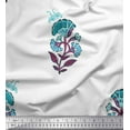 thumbnail image 1 of Soimoi Blue Cotton Cambric Fabric Insect,Leaves & Floral Block Decor Fabric Printed BTY 56 Inch Wide, 1 of 1