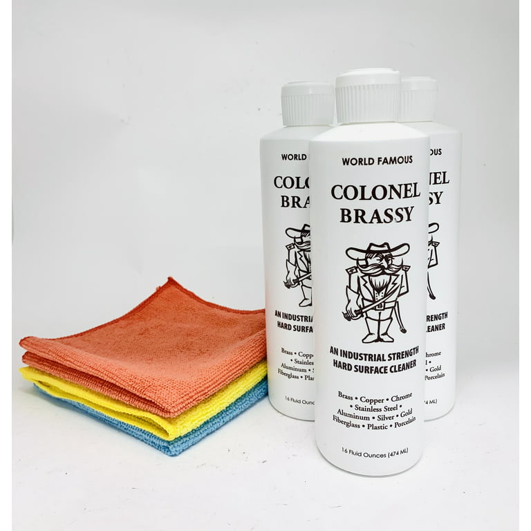 Colonel Brassy - Hard Surface Cleaner/Polish - 3 PACK 16oz + 3 microfiber  cloth