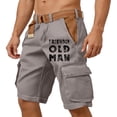 thumbnail image 5 of Big And Tall Men's Cargo Shorts With Elastic Waist And Drawstring Featuring Durable Fabric And Contrast Pocket Lining For Summer Work Hiking Fishing Light Gray S, 5 of 5
