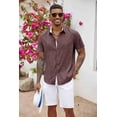thumbnail image 2 of COOFANDY Men's Button Down Shirts Short Sleeve Casual Shirts Summer Beach Shirts Vacation Wedding Shirts with Pocket, 2 of 6