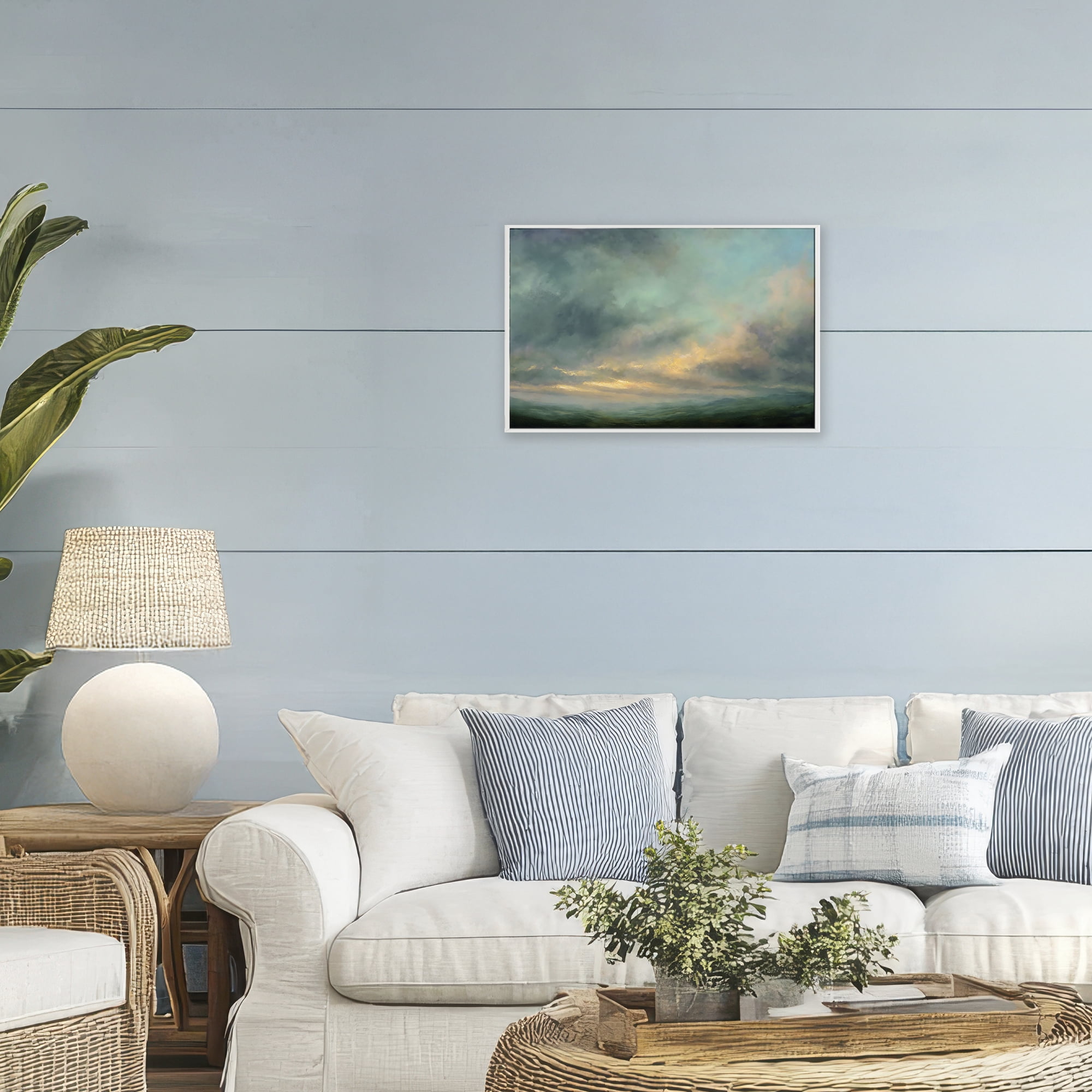 Stupell Industries Blue Toned Golden Hour White Framed Giclee Art, design by Petal Prints Design