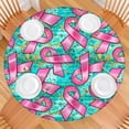 thumbnail image 2 of Breast Cancer Round Fitted Tablecloth with Elastic Edge,Dining Table Cover Waterproof,Outdoor Round Tablecloth for Camping,Dining,Indoor and Outdoor, 2 of 7