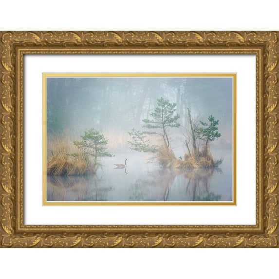 George, Andrew 24x17 Gold Ornate Wood Framed with Double Matting Museum Art Print Titled - Hide and Seek