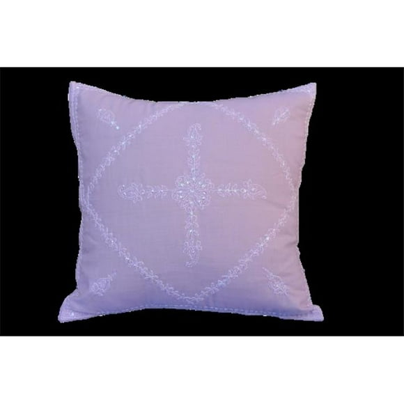 OMTX3122-LavenderSequins Brodés à la Main Paillettes Décoratifs Lavande Jeter Oreiller